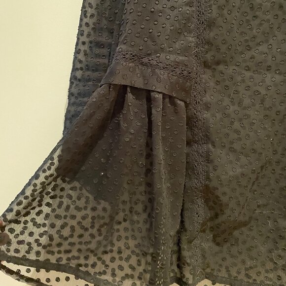 Anthropologie Vanessa Virginia Black Sheer Blouse - Picture 7 of 10